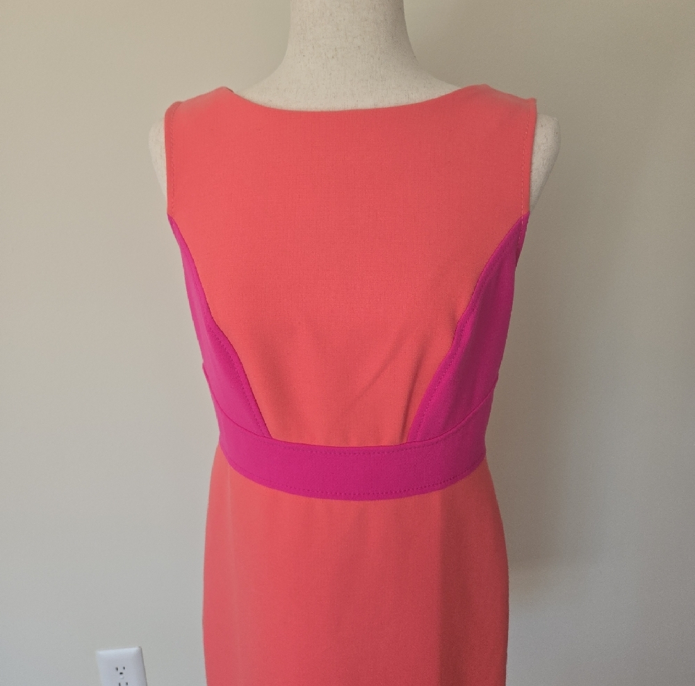 LOFT Coral and Fuchsia Colorblock Sheath Dress - Picture 3 of 6